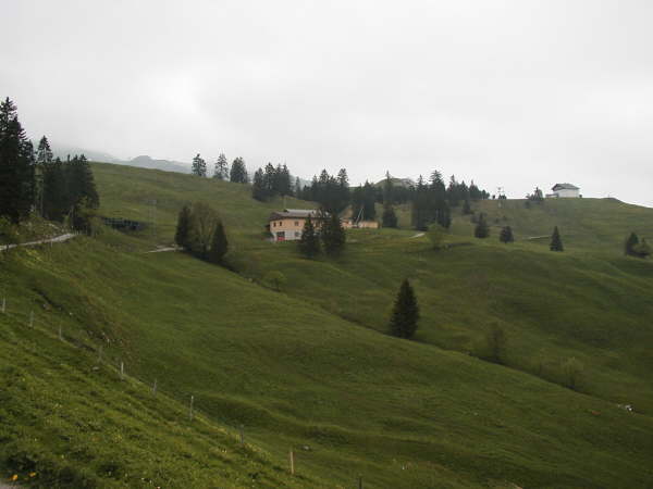 und den leicht ansteigenden Weg befahren