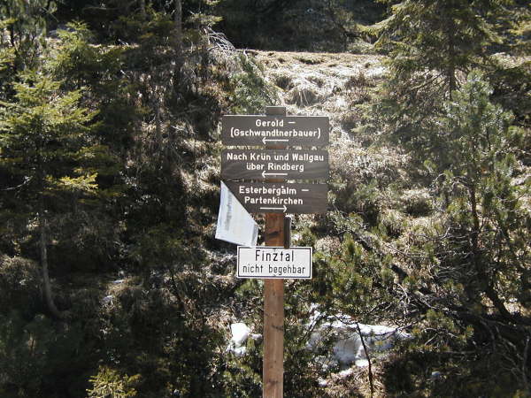 Richtung Nach Kr�n und Wallgau �ber Rindberg