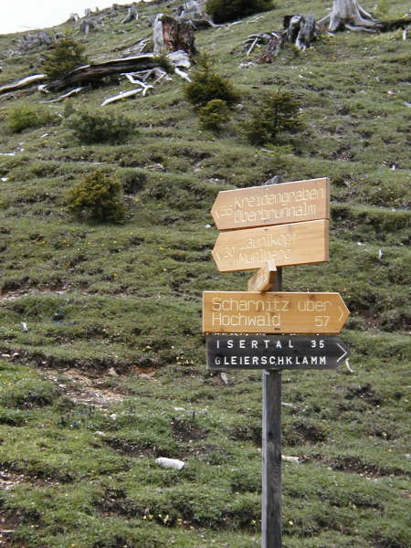 links Richtung Oberbrunnalm