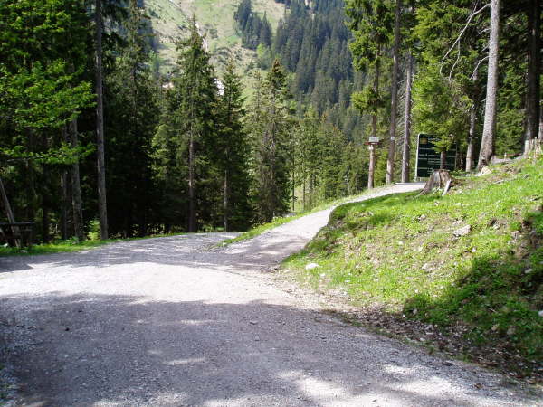 rechts zur Enningalm abzweigen