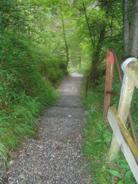 Zur Klamm hinnuter gehen