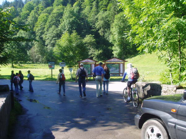 Rechts auf den bald steil bergauf fhrenden Weg abzweigen