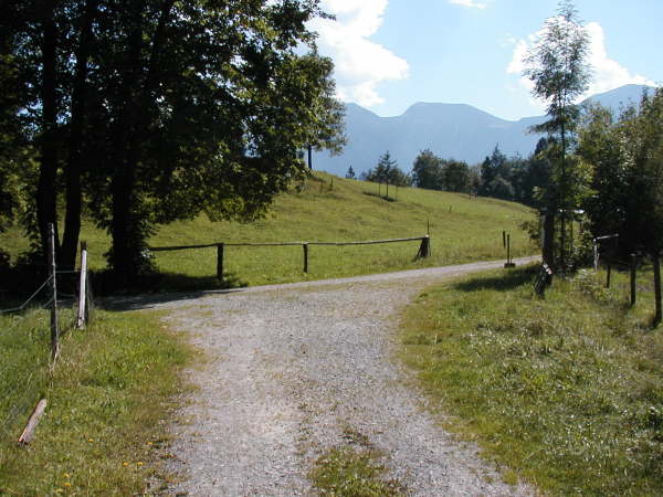 Links zum Ettaler Sattel abfahren